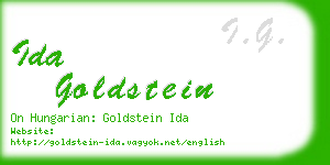 ida goldstein business card